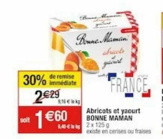 abricots et yaourt bonne maman