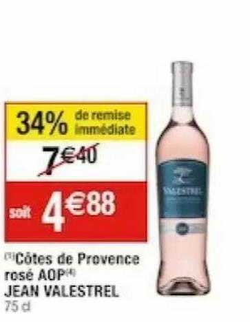 Côtes De Provence Rosé Aop Jean Valestrel