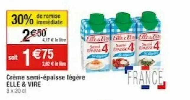 crème semi-épaisse légère elle & vire