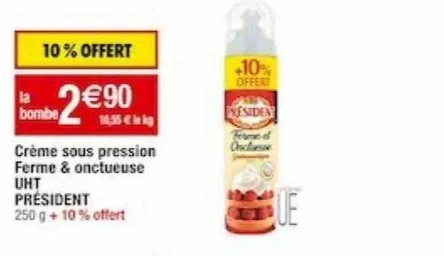crème sous pression ferme & onctueuse uht président