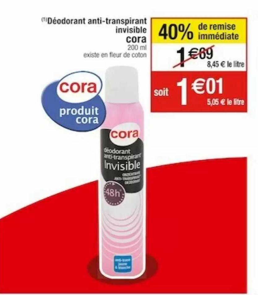 déodorant anti-transpirant invisible cora
