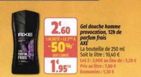 Gel Douche Homme Provocation, 12h De Parfum Frais Axe