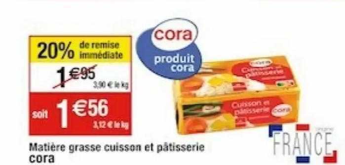 matière grasse cuisson et pâtisserie cora