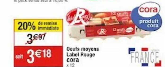 œufs moyens label rouge cora