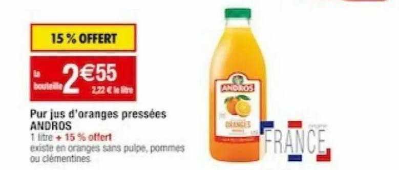 pur jus d'oranges pressées andros