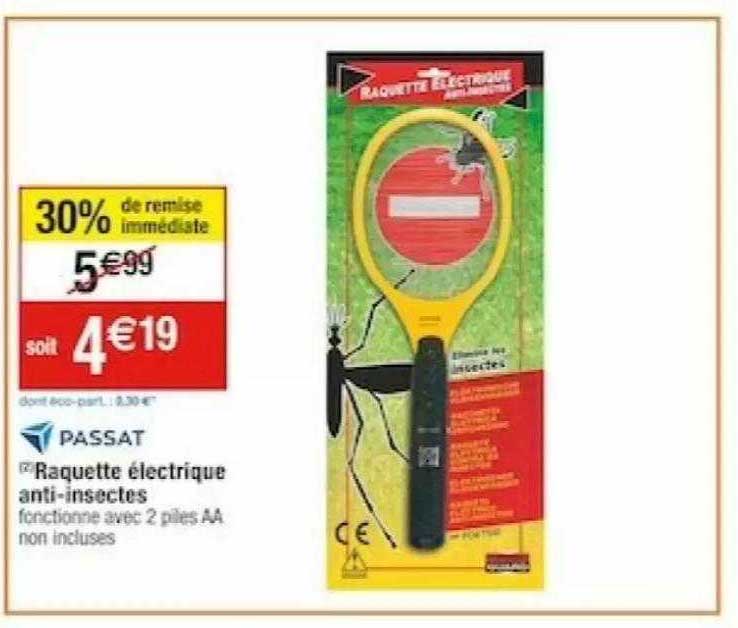 raquette électrique anti-insectes passat