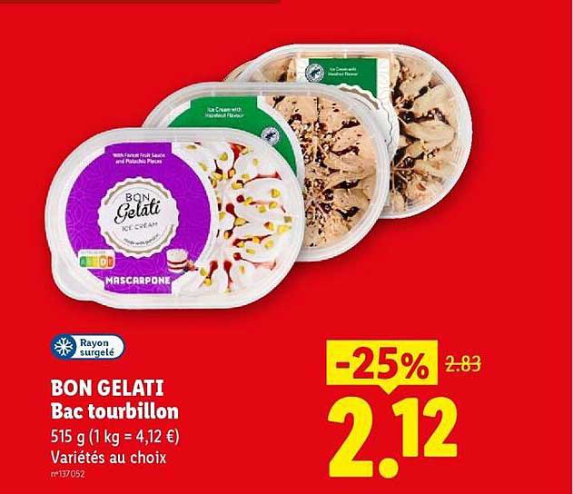 BON GELATI Bac tourbillon