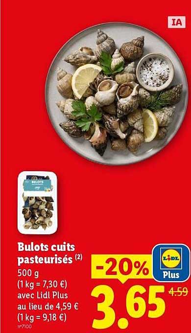Bulots cuits pasteurisés