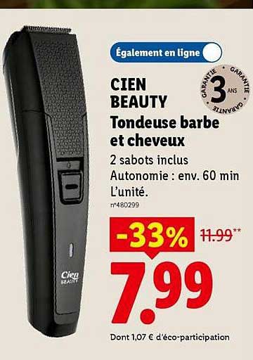 CIEN BEAUTY Tondeuse barbe et cheveux