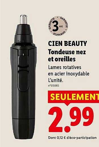 CIEN BEAUTY Tondeuse nez et oreilles