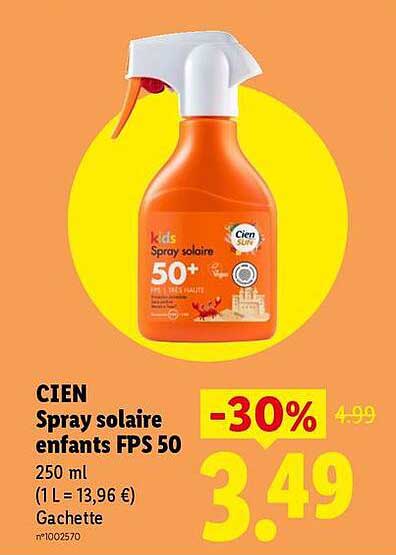 CIEN Spray solaire enfants FPS 50