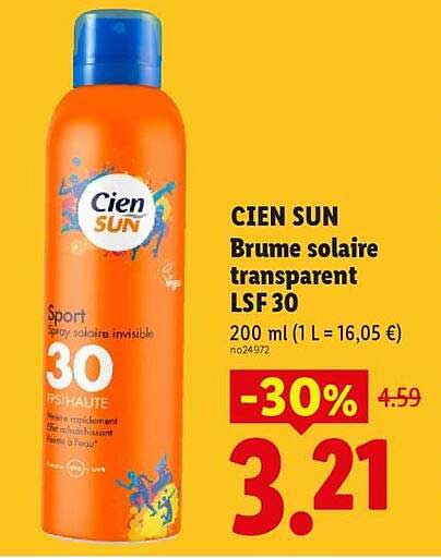 CIEN SUN Brume solaire transparent LSF 30