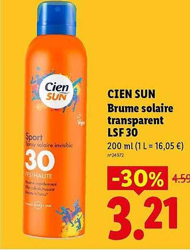 CIEN SUN Brume solaire transparent LSF 30