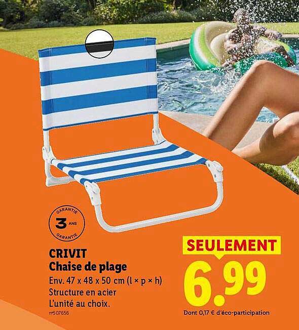 CRIVIT Chaise de plage