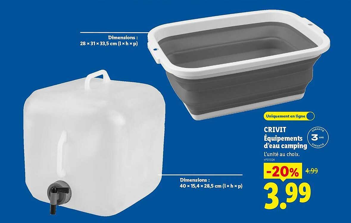 CRIVIT Équipements d’eau camping
