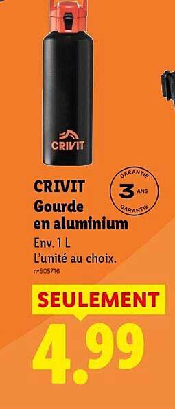 CRIVIT Gourde en aluminium