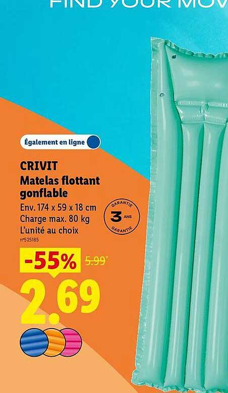 CRIVIT Matelas flottant gonflable