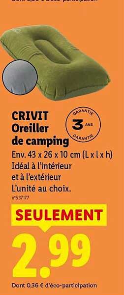 CRIVIT Oreiller de camping