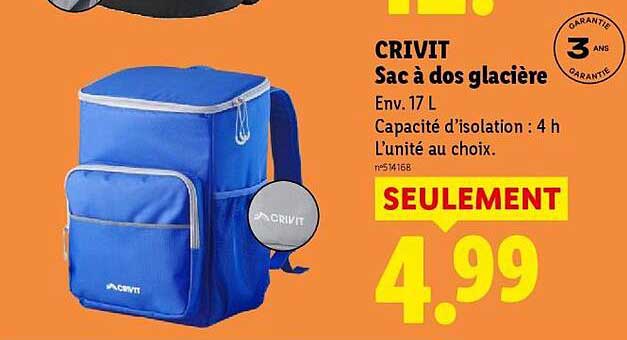 CRIVIT Sac à dos glacière