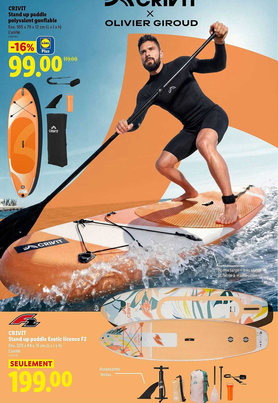 CRIVIT Stand up paddle polyvalent gonflable