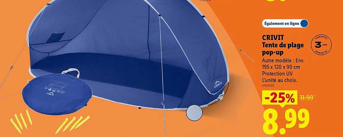 CRIVIT Tente de plage pop-up