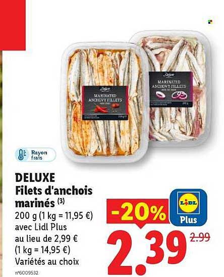 DELUXE Filets d'anchois marinés