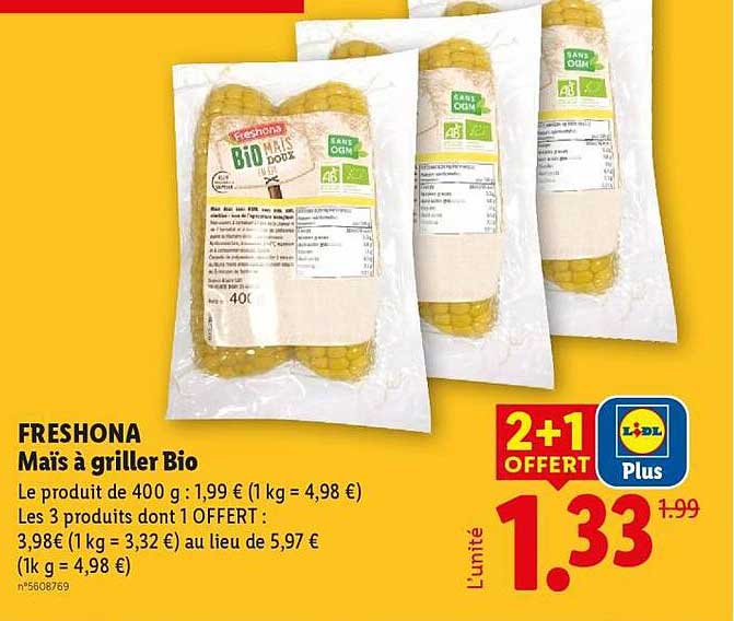 FRESHONA Maïs à griller Bio