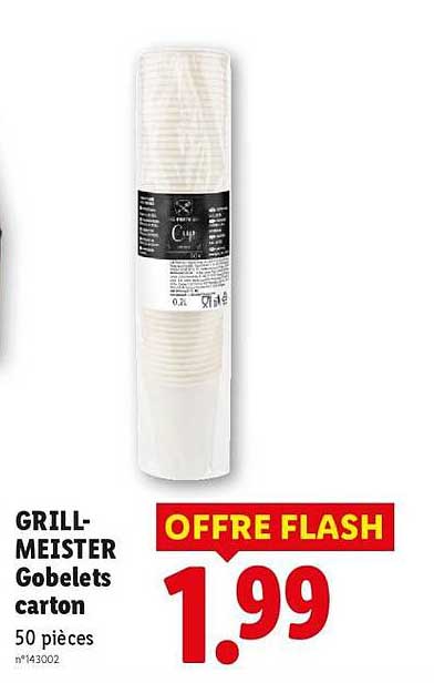 GRILL-MEISTER Gobelets carton