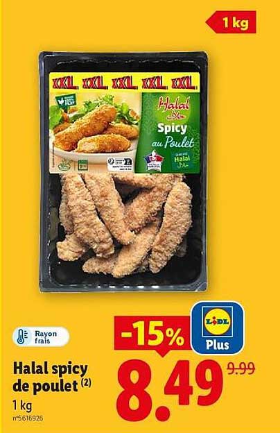 Halal spicy de poulet