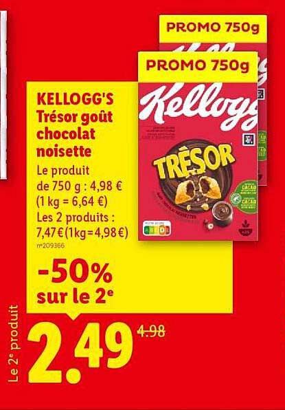 Kellogg's Trésor goût chocolat noisette