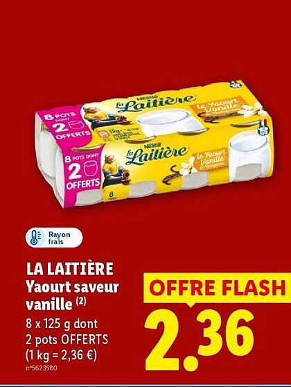 La Laitière Yaourt saveur vanille