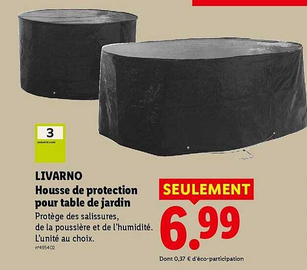 LIVARNO Housse de protection pour table de jardin