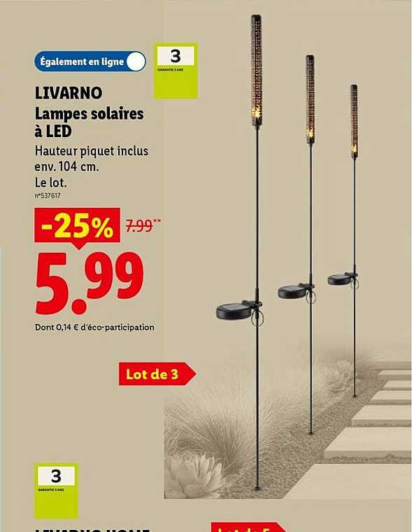 LIVARNO Lampes solaires à LED