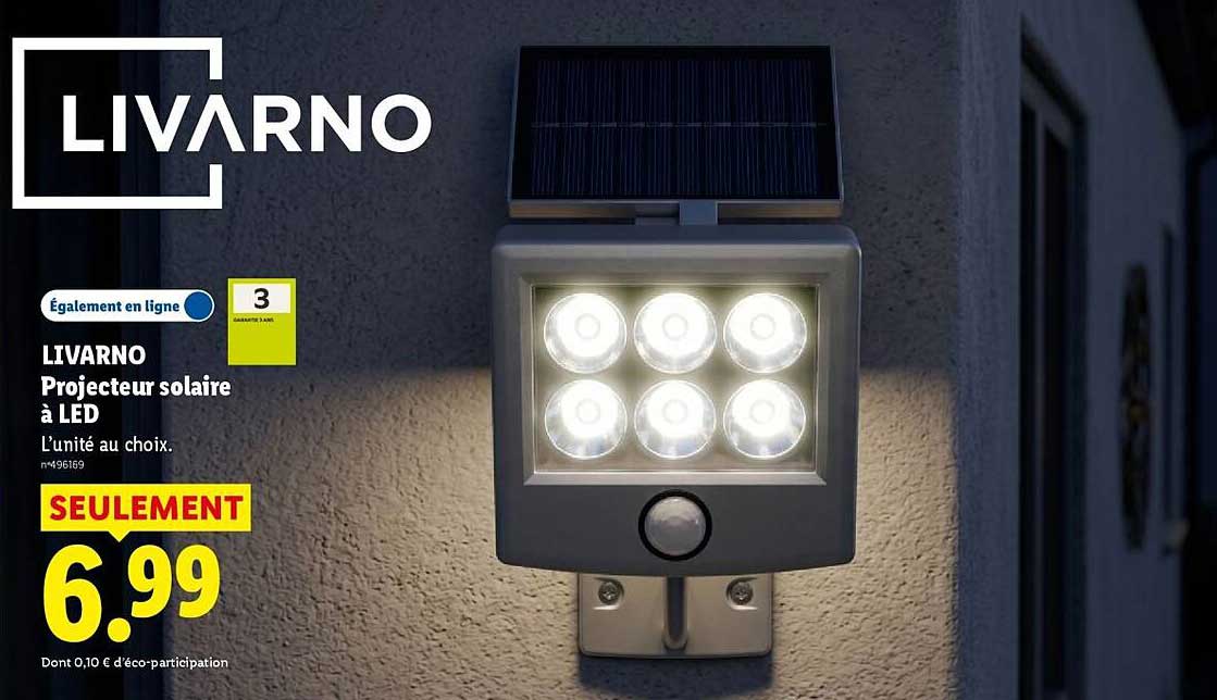 LIVARNO Projecteur solaire à LED