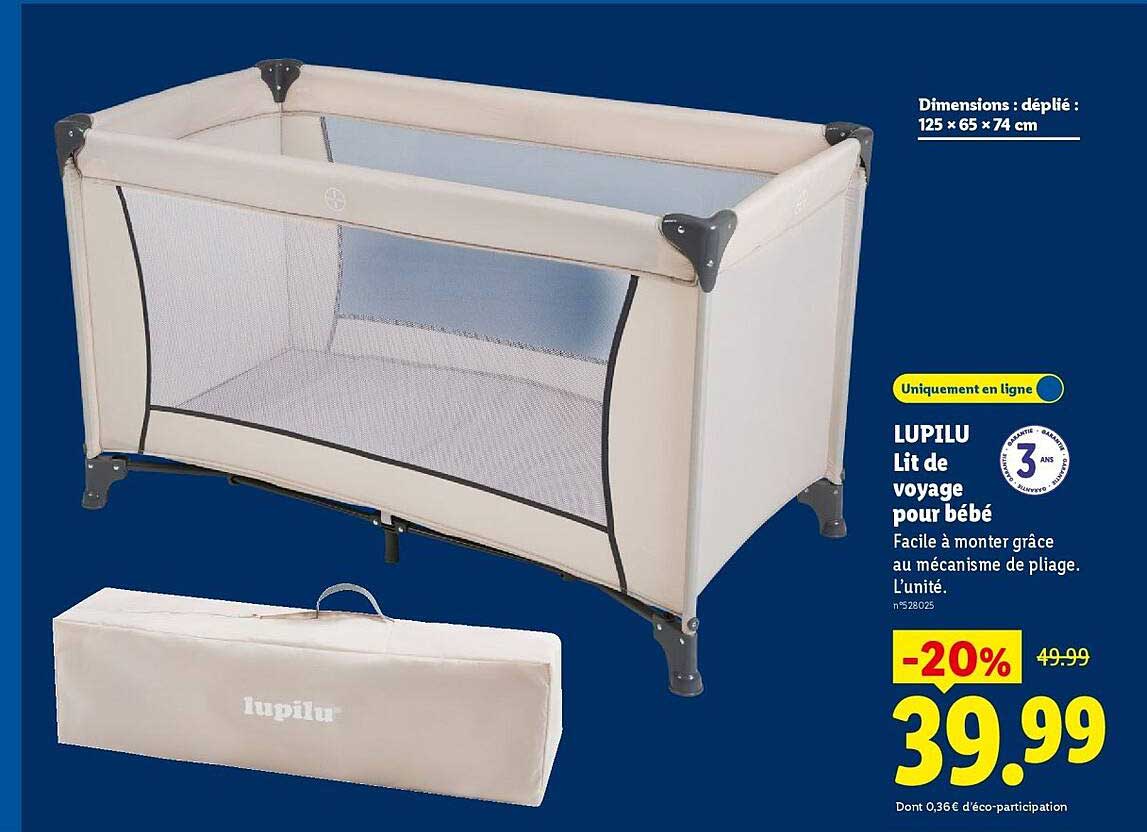 LUPILU Lit de voyage pour bébé