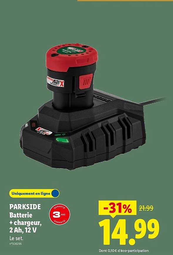 PARKSIDE Batterie + chargeur 2 Ah, 12 V