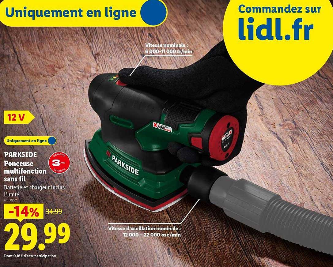 PARKSIDE Ponceuse multifonction sans fil