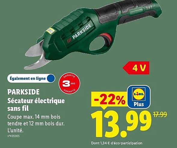 PARKSIDE Sécateur électrique sans fil