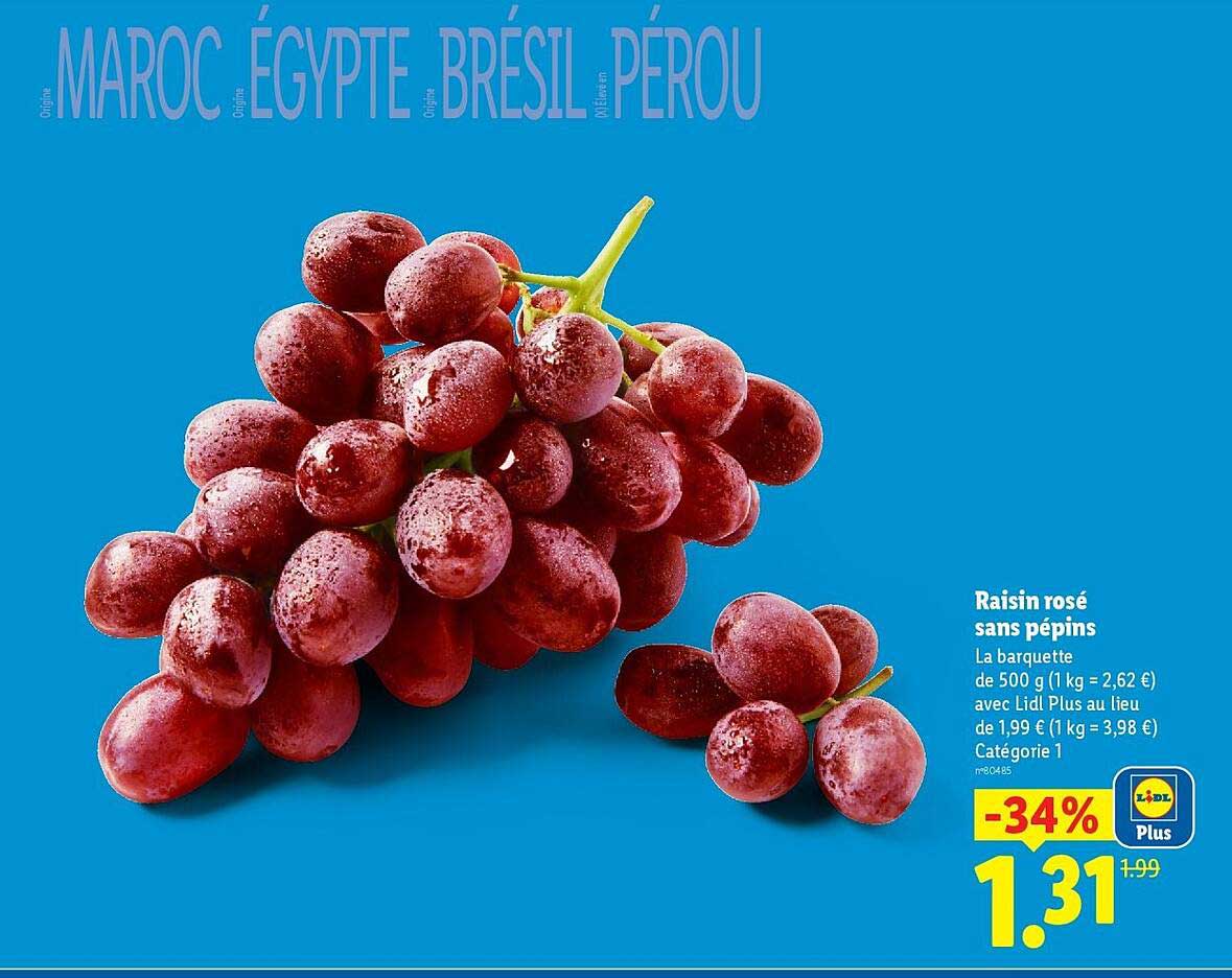 Raisin rosé sans pépins