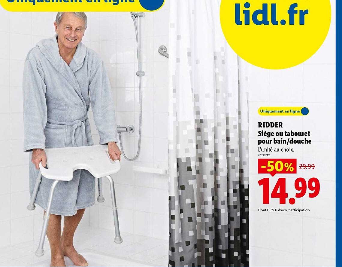 RIDDER Siège ou tabouret pour bain/douche