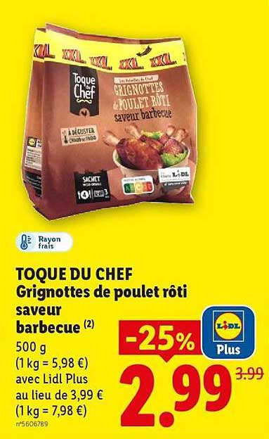 TOQUE DU CHEF Grignottes de poulet rôti saveur barbecue