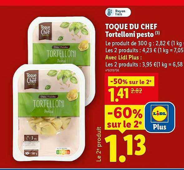 TOQUE DU CHEF Tortelloni pesto