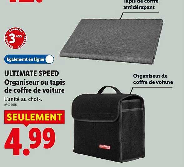 ULTIMATE SPEED Organiseur ou tapis de coffre de voiture
