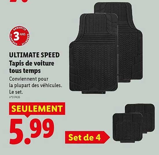 ULTIMATE SPEED Tapis de voiture tous temps