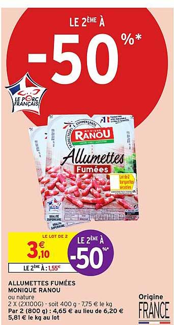 allumettes fumées monique ranou  le 2e à -50%