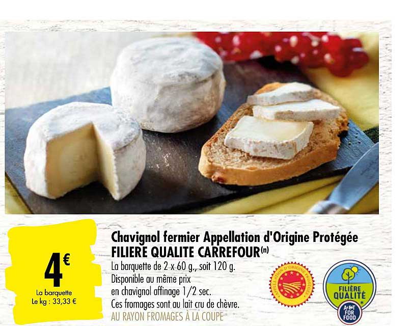chavignol fermier appellation d'origine protégée filière qualité carrefour