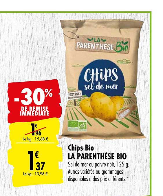 chips sel de mer la parenthèse bio -30% de remise immédiate