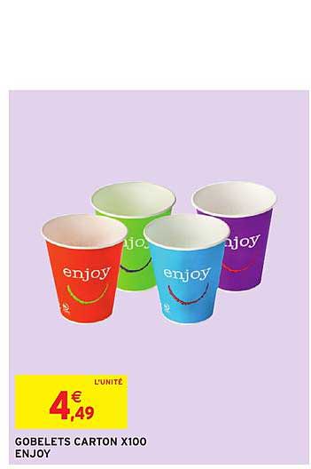 gobelets carton x100 enjoy