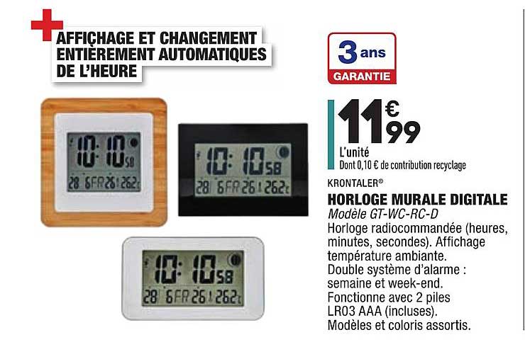 horloge murale digitale krontaler