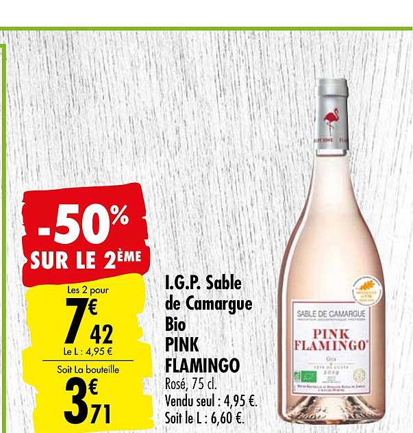 i.g.p. sable de camargue bio pink flamingo -50% sur le 2ème